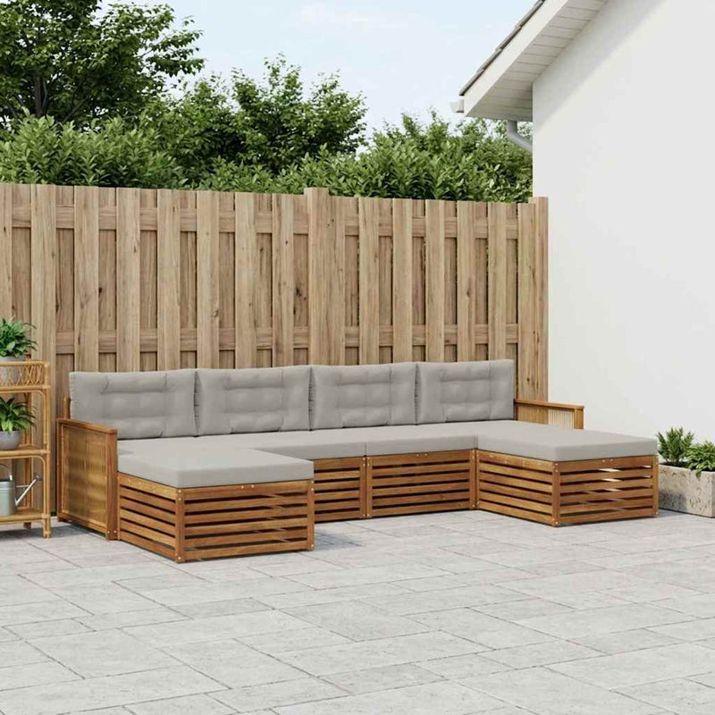 Set de canapele de exterior 6 buc. Lemn Solid de Acacia