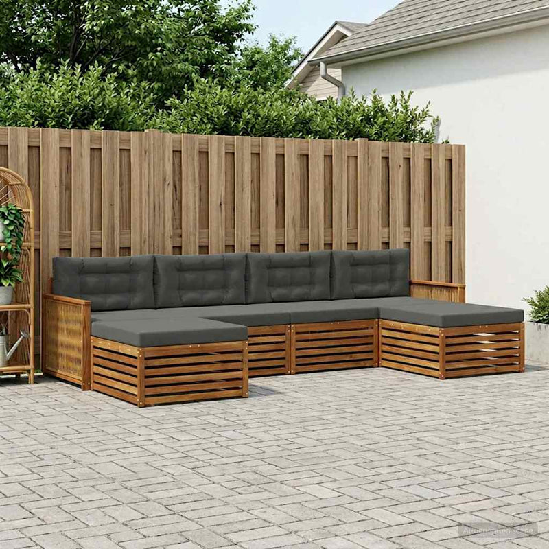 Set de canapele de exterior 6 buc. Lemn Solid de Acacia