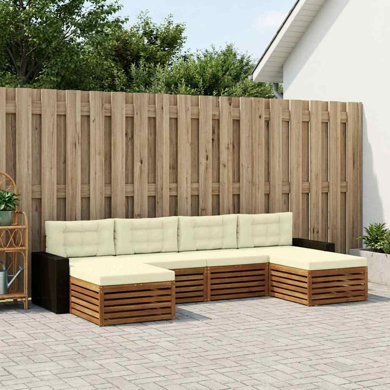 Set de canapele de exterior 6 buc. Lemn Solid de Acacia