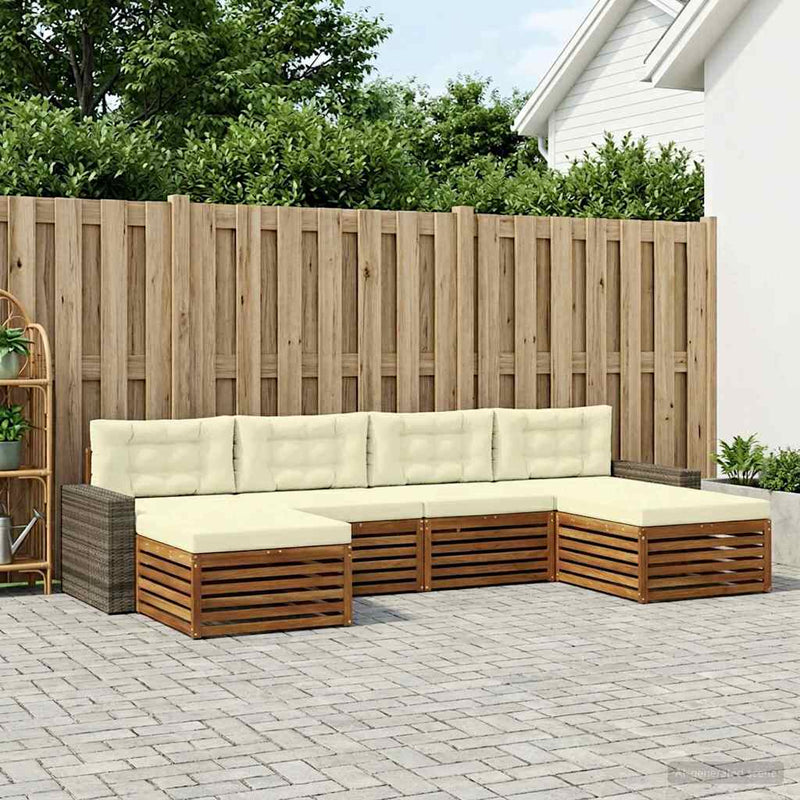 Set de canapele de exterior 6 buc. Lemn Solid de Acacia