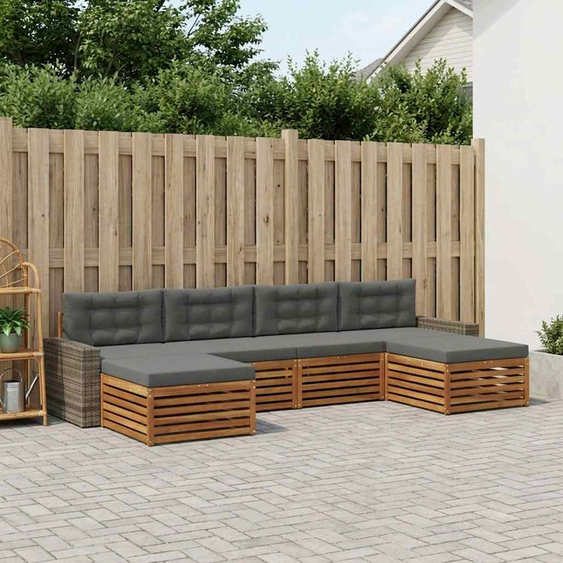 Set de canapele de exterior 6 buc. Lemn Solid de Acacia