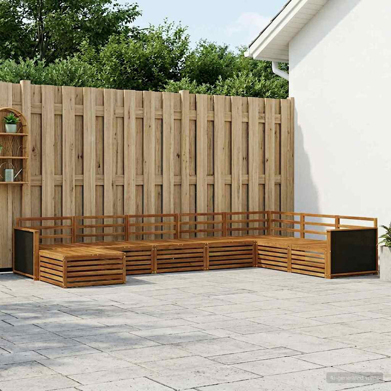 Set de canapele de exterior 8 buc. natural Lemn Solid de Acacia