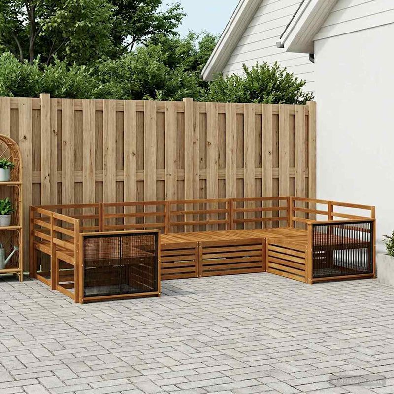 Set de canapele de exterior 6 buc. natural Lemn Solid de Acacia