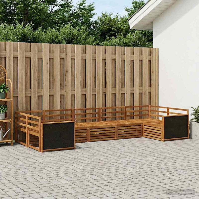 Set de canapele de exterior 7 buc. natural Lemn Solid de Acacia