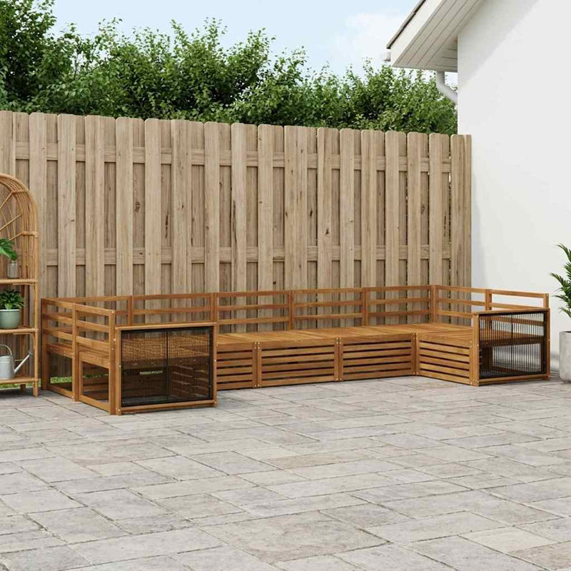 Set de canapele de exterior 7 buc. natural Lemn Solid de Acacia