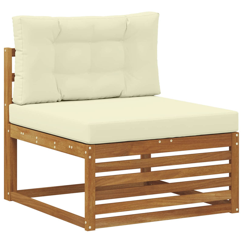 Set de canapele de exterior 7 buc. Natural și Crem
