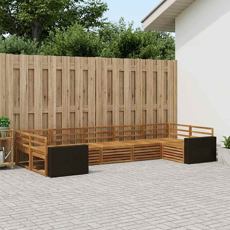 Set de canapele de exterior 7 buc. natural Lemn Solid de Acacia