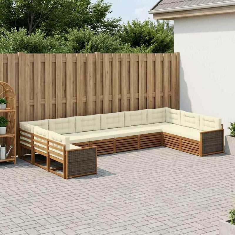 Seturi de canapele 10 buc. Lemn Solid de Acacia