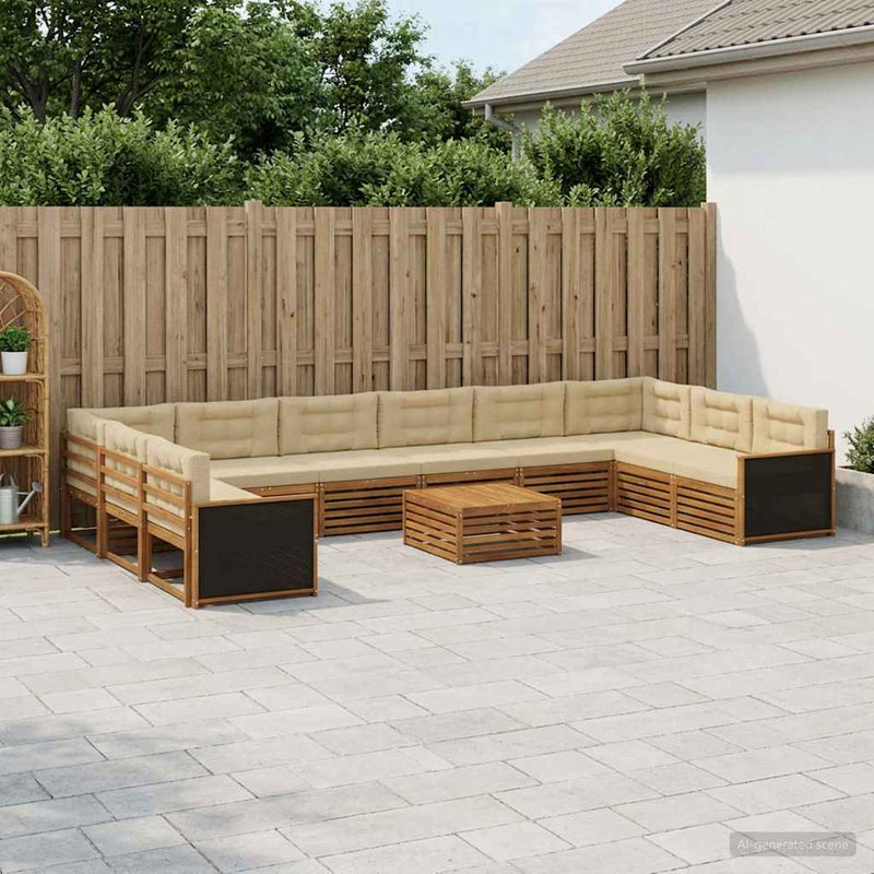Seturi de canapele 11 buc. Lemn Solid de Acacia