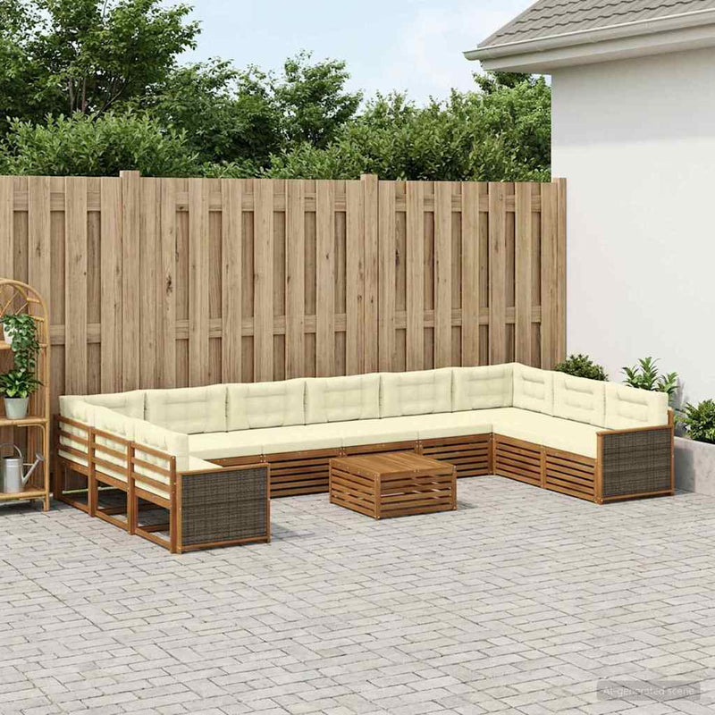Seturi de canapele 11 buc. Lemn Solid de Acacia