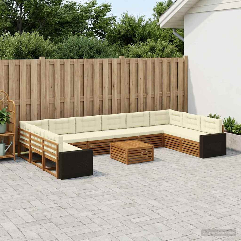Seturi de canapele 11 buc. Lemn Solid de Acacia
