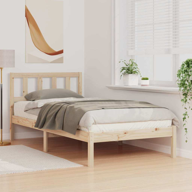 Cadru de pat cu headboard Maro 80 x 200 cm Lemn de pin masiv