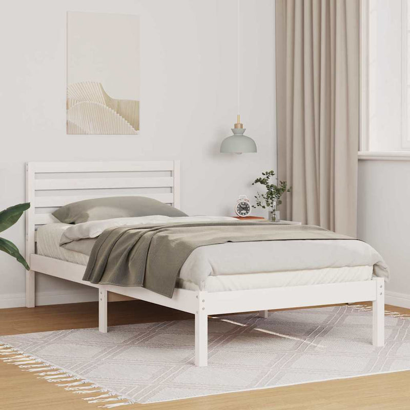 Cadru de pat cu headboard Alb 80 x 200 cm Lemn de pin masiv
