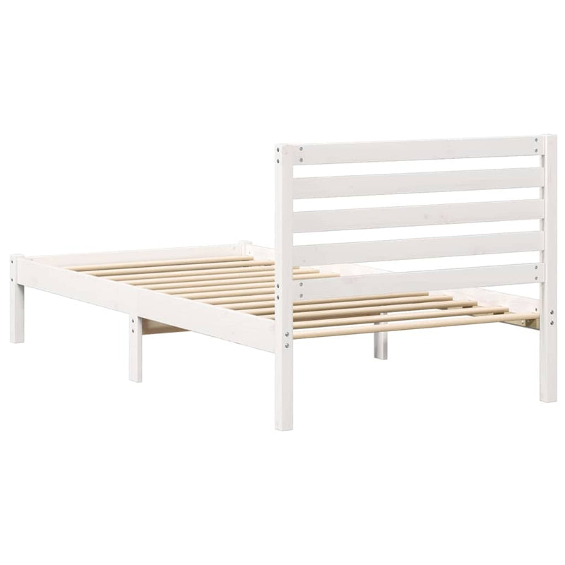 Cadru de pat cu headboard Alb 80 x 200 cm Lemn de pin masiv