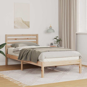 Cadru de pat cu headboard Maro 100 x 200 cm Lemn de pin masiv