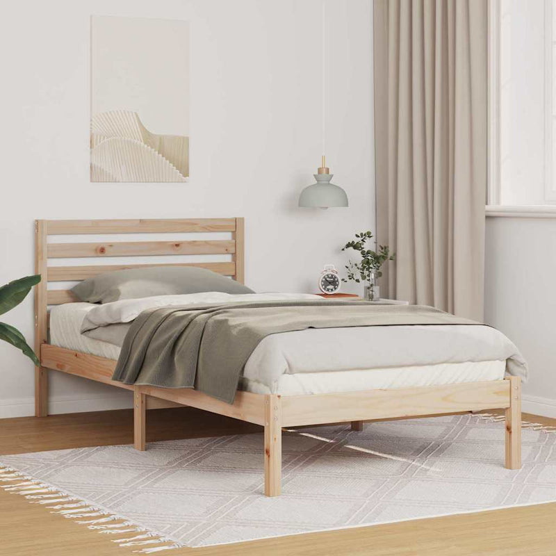 Cadru de pat cu headboard Maro 100 x 200 cm Lemn de pin masiv