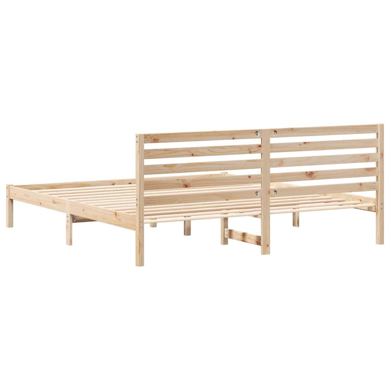 Cadru de pat cu headboard Maro 200 x 200 cm Lemn de pin masiv