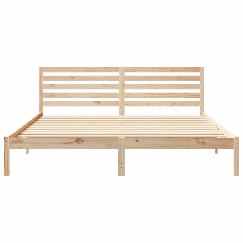 Cadru de pat cu headboard Maro 200 x 200 cm Lemn de pin masiv