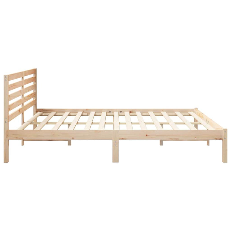 Cadru de pat cu headboard Maro 200 x 200 cm Lemn de pin masiv