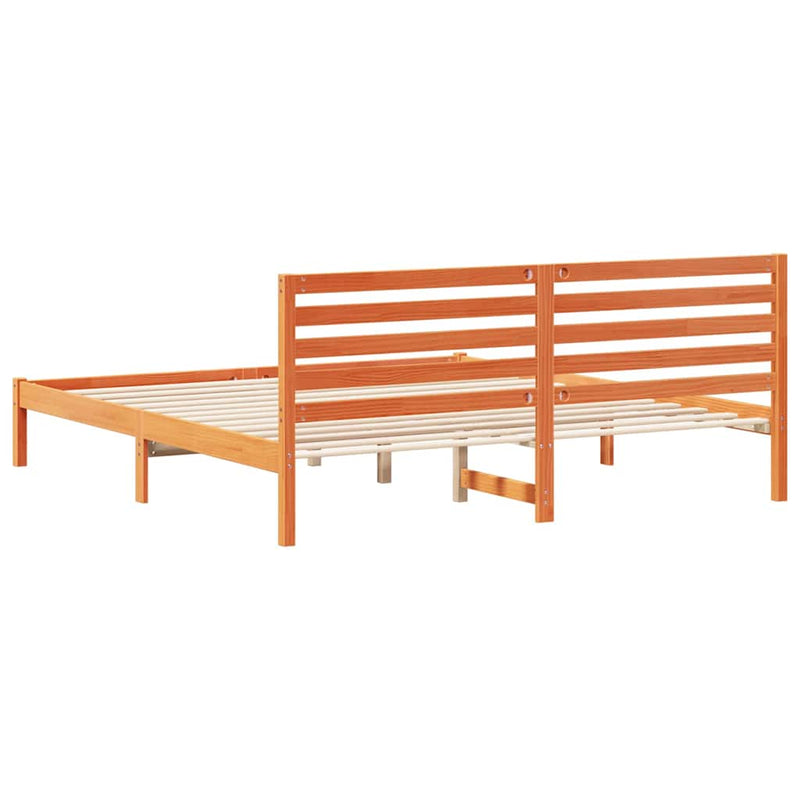 Cadru de pat Maroniu cerat 200 x 200 cm Lemn de pin masiv