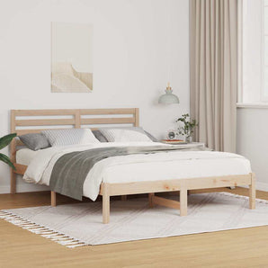 Cadru de pat cu headboard Maro 120 x 200 cm Lemn de pin masiv