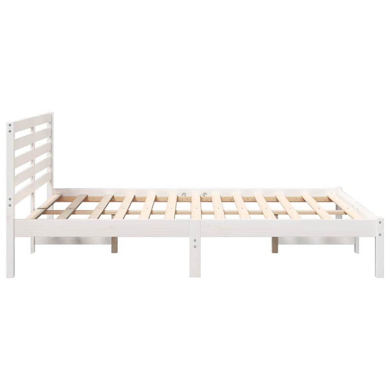 Cadru de pat cu headboard Alb 120 x 190 cm Lemn de pin masiv
