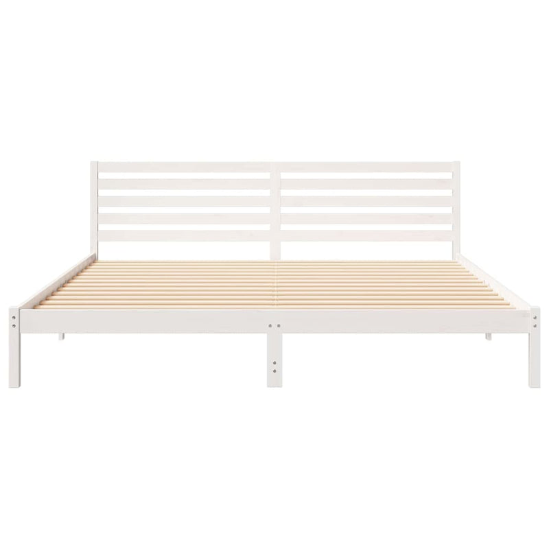 Cadru de pat cu headboard Alb 180 x 210 cm Lemn de pin masiv