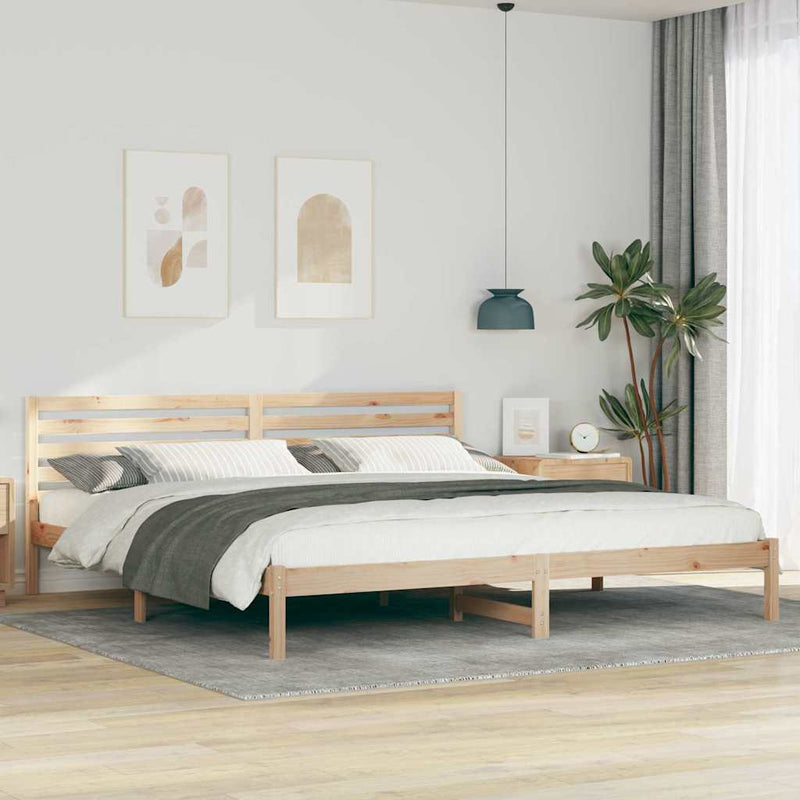Cadru de pat cu headboard Maro 200 x 210 cm Lemn de pin masiv