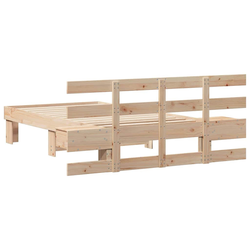 Cadru de pat cu headboard Maro 100 x 200 cm Lemn de pin masiv