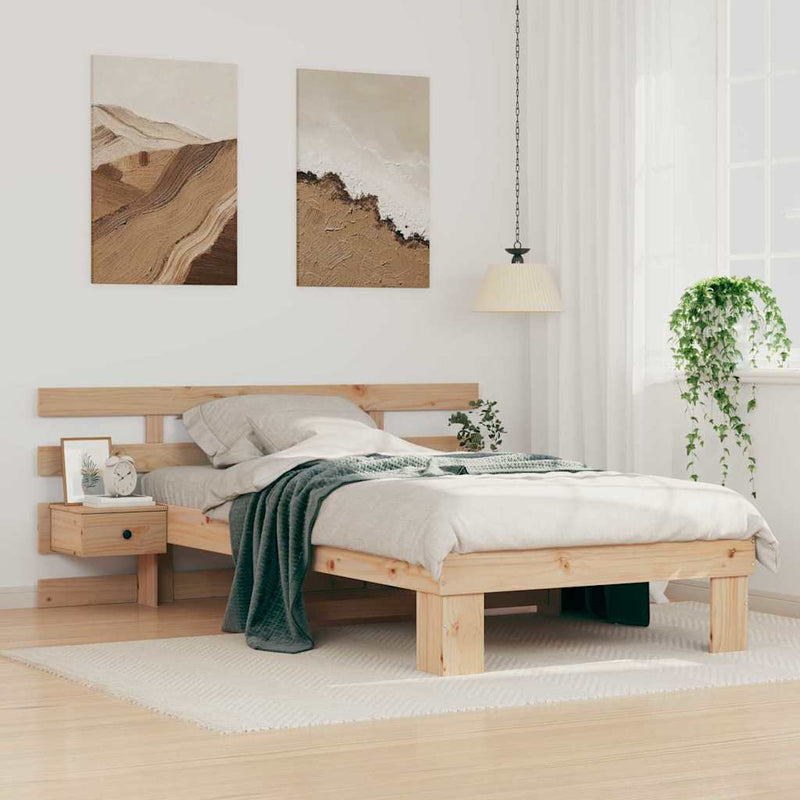 Cadru de pat cu headboard Maro 80 x 200 cm Lemn de pin masiv