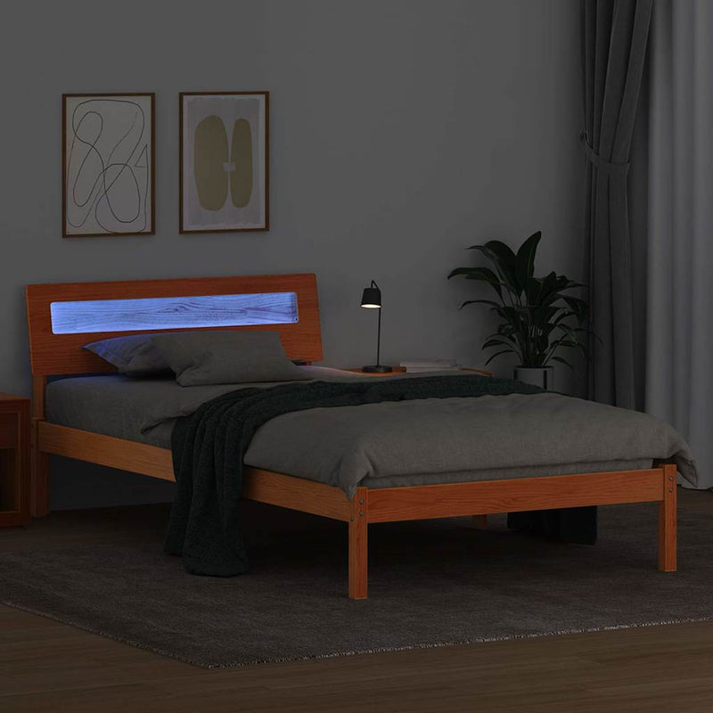 Cadru de pat Maroniu cerat 100 x 200 cm Lemn de pin masiv
