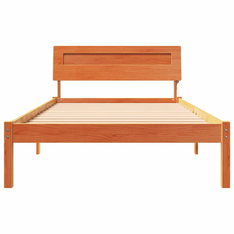 Cadru de pat Maroniu cerat 100 x 200 cm Lemn de pin masiv