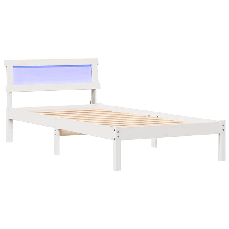 Cadru de pat cu headboard Alb 100 x 200 cm Lemn de pin masiv