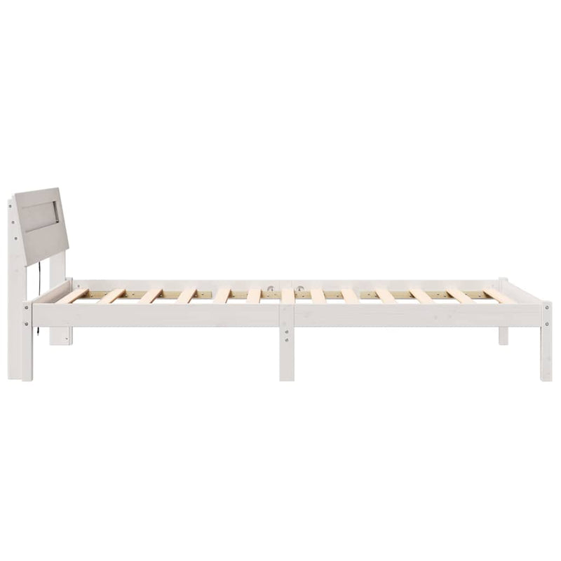 Cadru de pat cu headboard Alb 100 x 200 cm Lemn de pin masiv