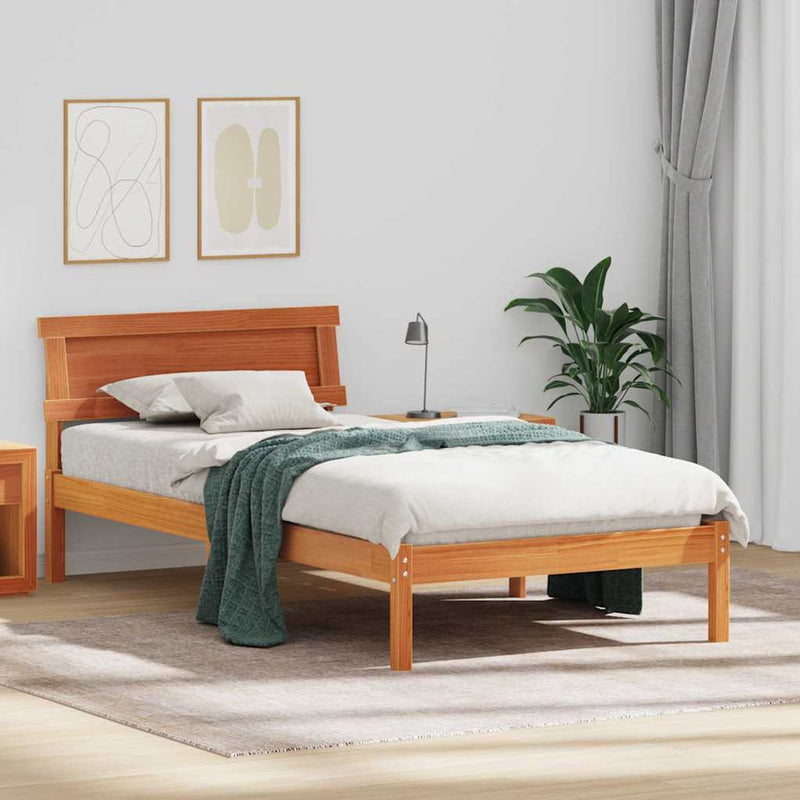 Cadru de pat Maroniu cerat 80 x 200 cm Lemn de pin masiv