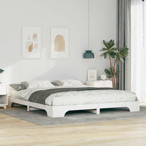 Cadru de pat Alb 180 x 210 cm Lemn de pin masiv