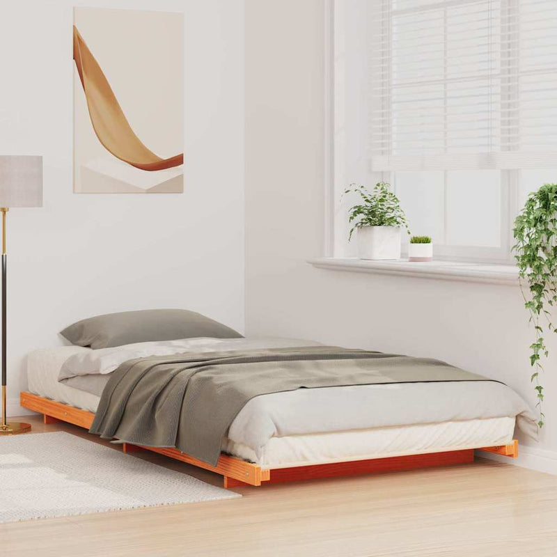 Cadru de pat Maroniu cerat 100 x 210 cm Lemn de pin masiv