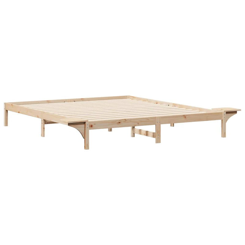 Cadru de pat cu mese laterale natural 180 x 220 cm