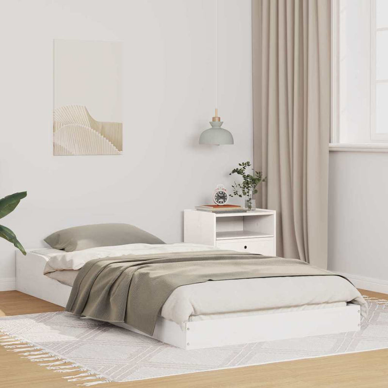 Cadru de pat Alb 80 x 200 cm Lemn de pin masiv