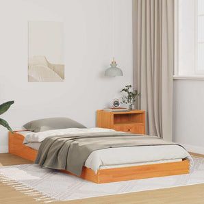 Cadru de pat Maroniu cerat 80 x 210 cm Lemn de pin masiv