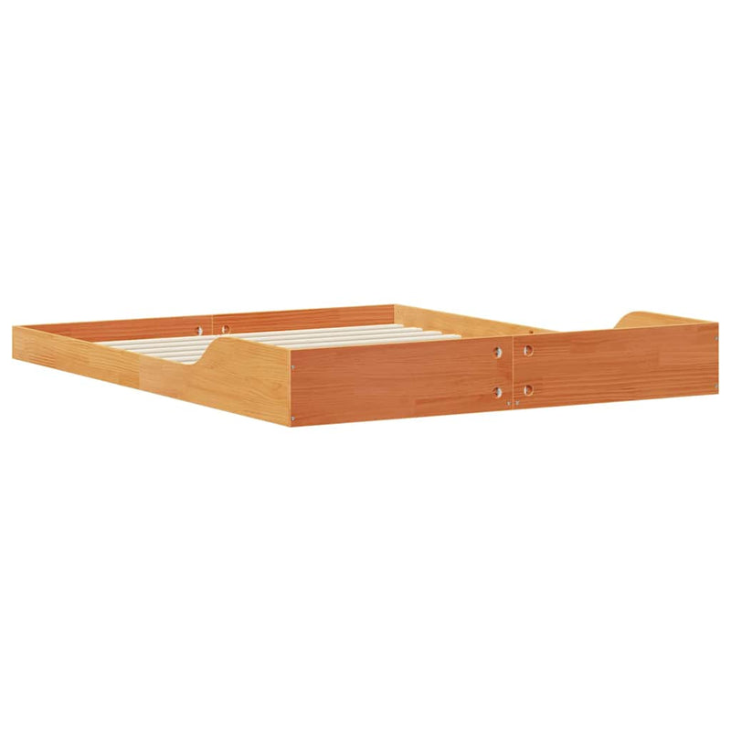 Cadru de pat Maroniu cerat 140 x 210 cm Lemn de pin masiv
