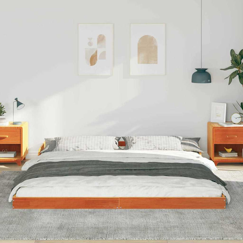 Cadru de pat Maroniu cerat 180 x 210 cm Lemn de pin masiv