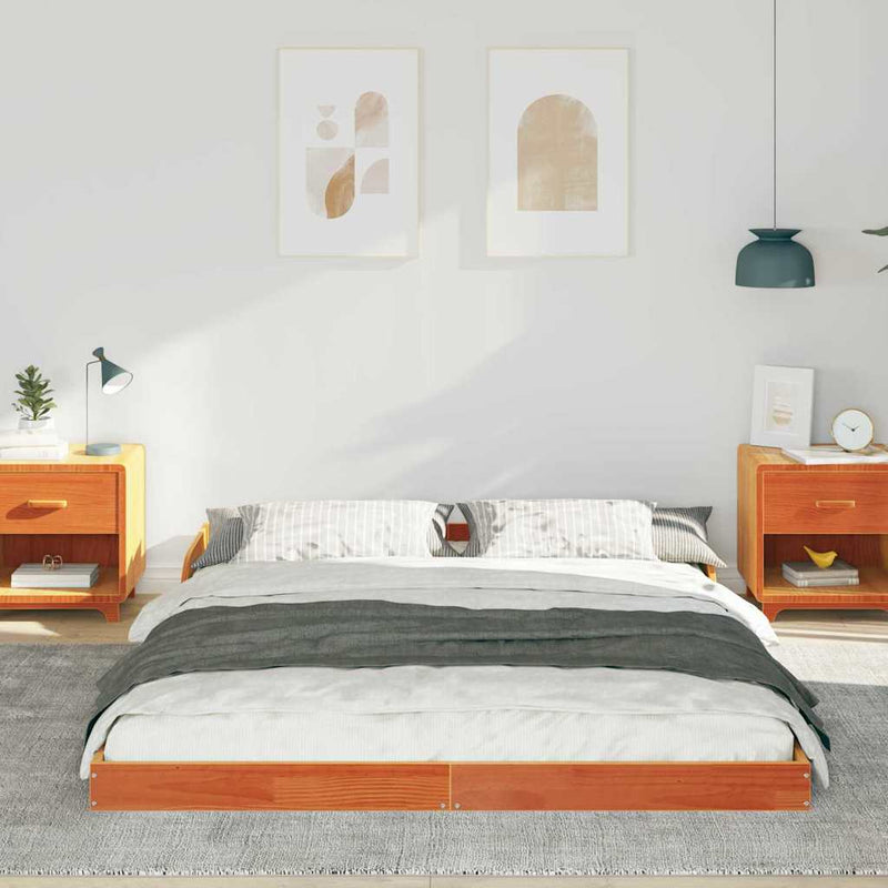 Cadru de pat Maroniu cerat 160 x 220 cm Lemn de pin masiv