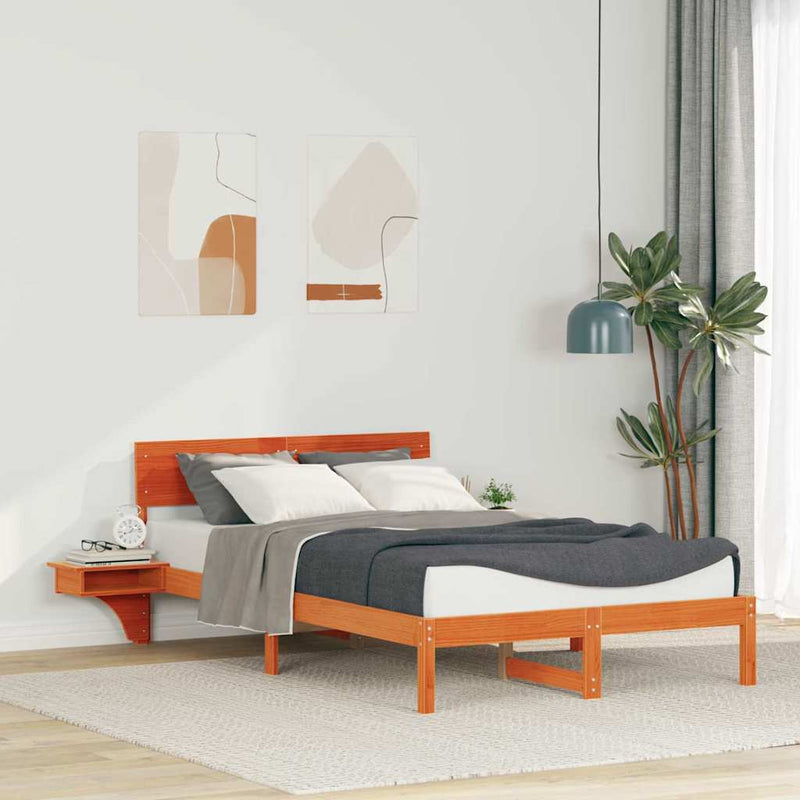 Cadru de pat Maroniu cerat 120 x 190 cm Lemn de pin masiv