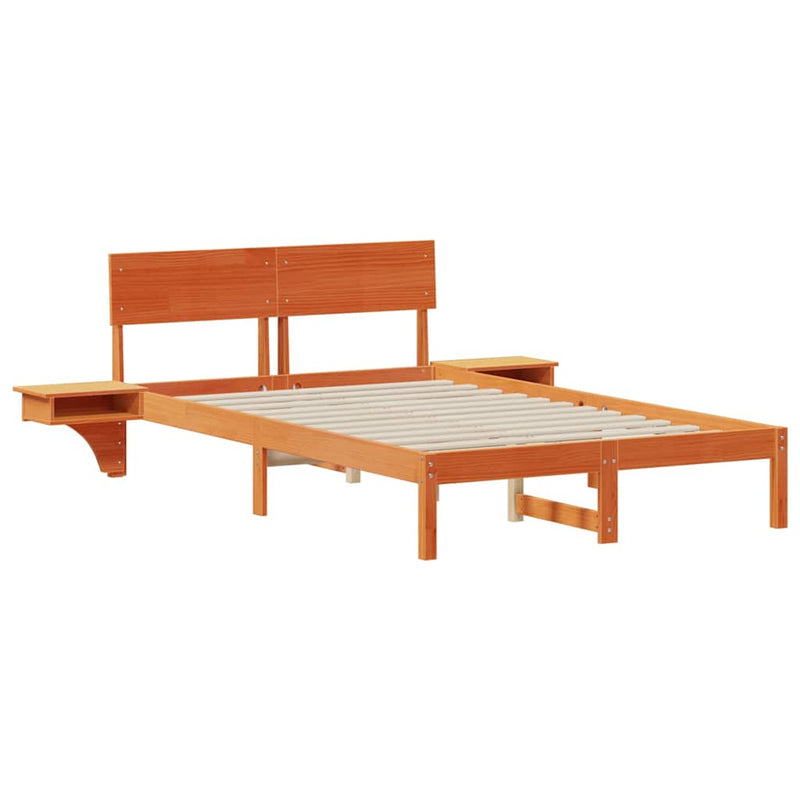 Cadru de pat Maroniu cerat 120 x 190 cm Lemn de pin masiv