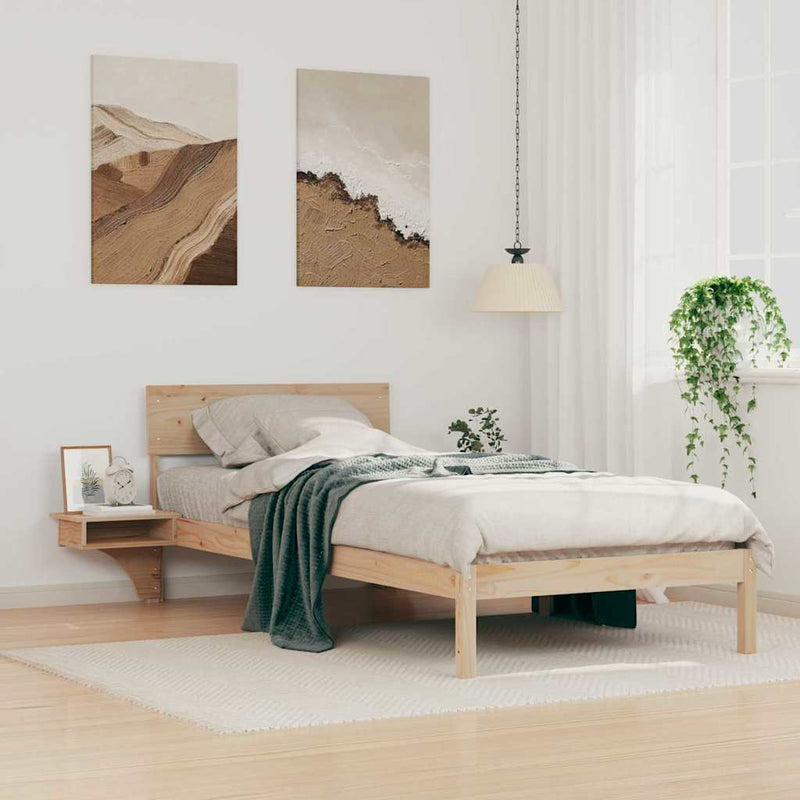 Cadru de pat cu headboard Maro 90 x 200 cm Lemn de pin masiv