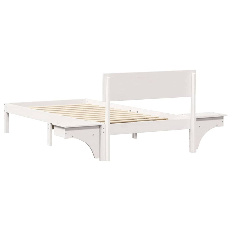 Cadru de pat cu headboard Alb 90 x 200 cm Lemn de pin masiv