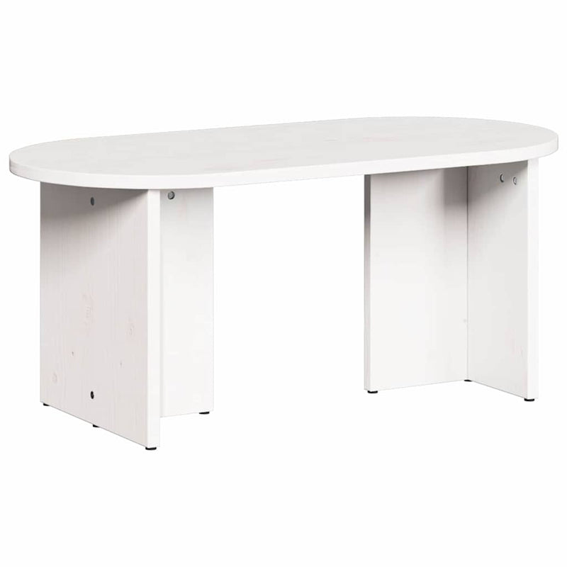 Masă de cafea Alb 80 x 39,5 x 35 cm Lemn masiv de pin