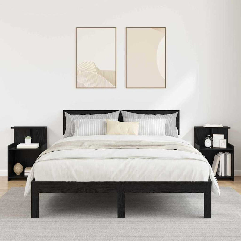 Dulap de noapte 2 buc. Stejar Negru 40 x 35 x 60 cm