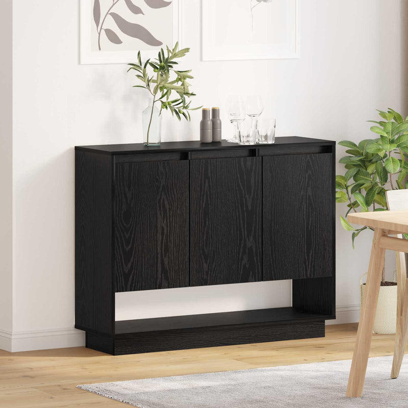Bufet Stejar Negru 97 x 29 x 75 cm Lemn prelucrat